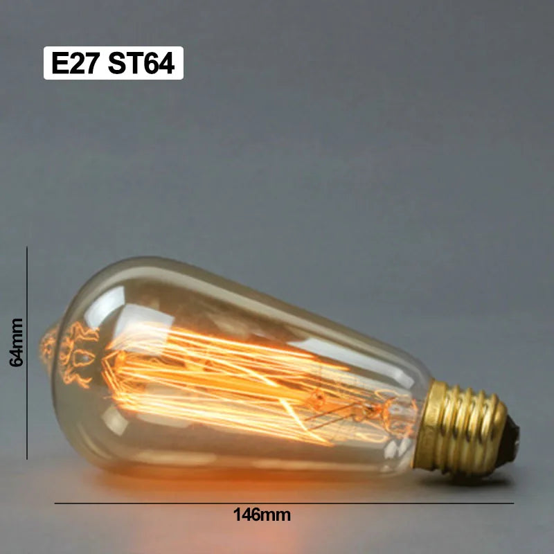 ampoules filament vintage transparentes dorées éclairage rétro industriel T45 T10 T225