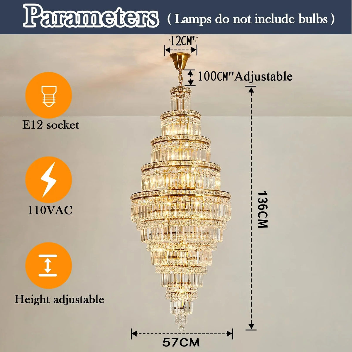 lustre moderne cristal led doré 10 15 sources lumineuses élégant salon hall