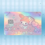 autocollant carte crédit my melody dessin animé rose violet bleu blanc