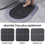 tapis bain super absorbant antidérapant moderne motifs géométriques gris living simple