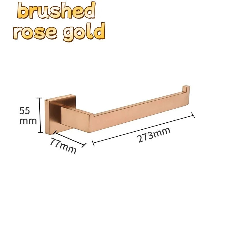accessoires salle bain or rose moderne porte serviettes mural fixations métal