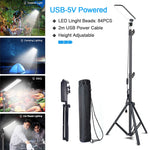 lampe led portable camping selfie moderne trepied noir sac transport adaptateur usb chargeur voiture