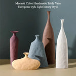 vase table céramique porcelaine bleu marron blanc rose géométrique moderne élégant abstrait