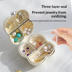 boîte bijoux blanche moderne élégante rangement portable pilules médicaments bagues boucles d'oreilles colliers voyage