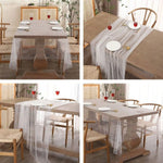 nappes tulle transparentes tables événements mariage anniversaire assiettes couverts