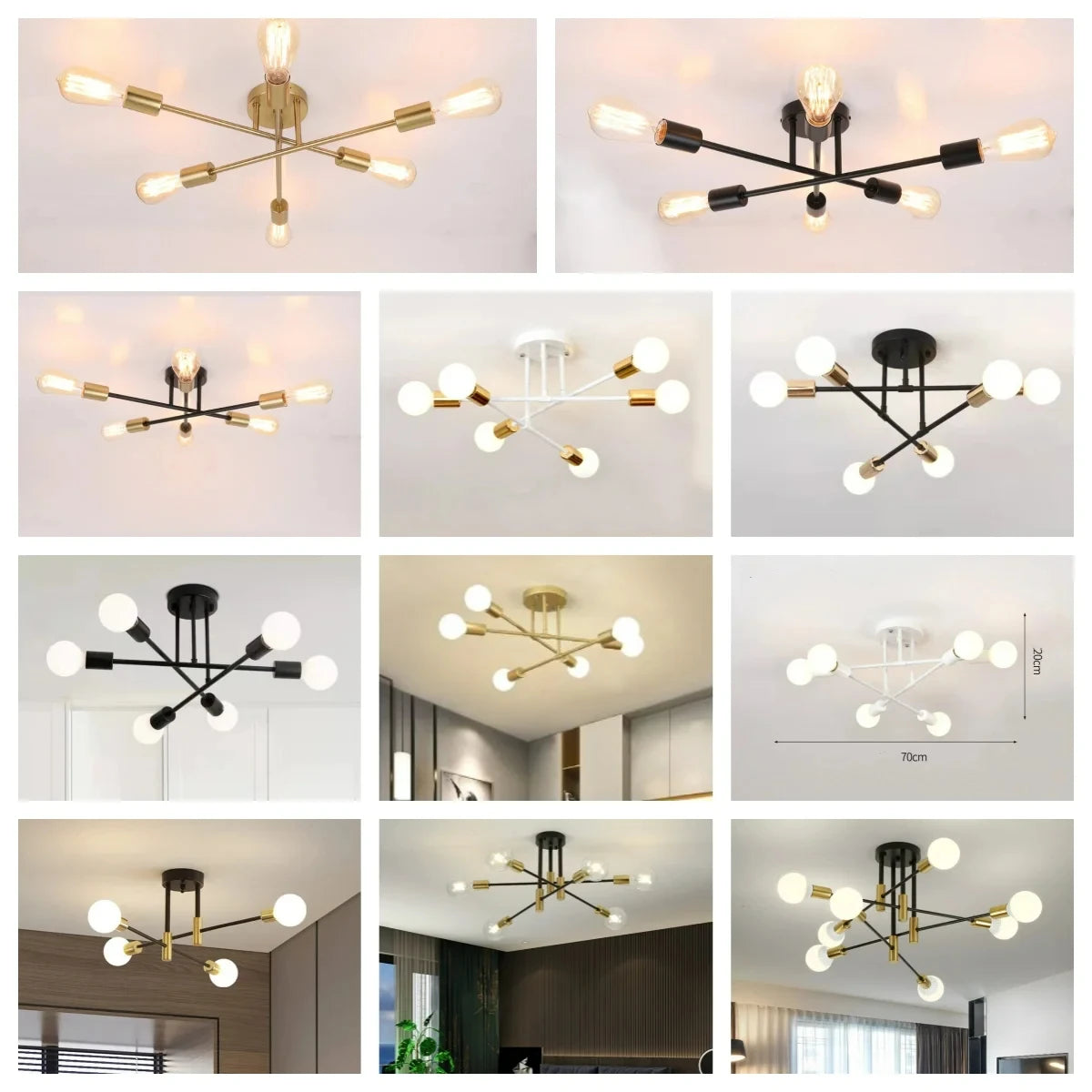 lampe suspension led chrome doré noir moderne ampoules vintage éclairage quotidien monté surface cuisine