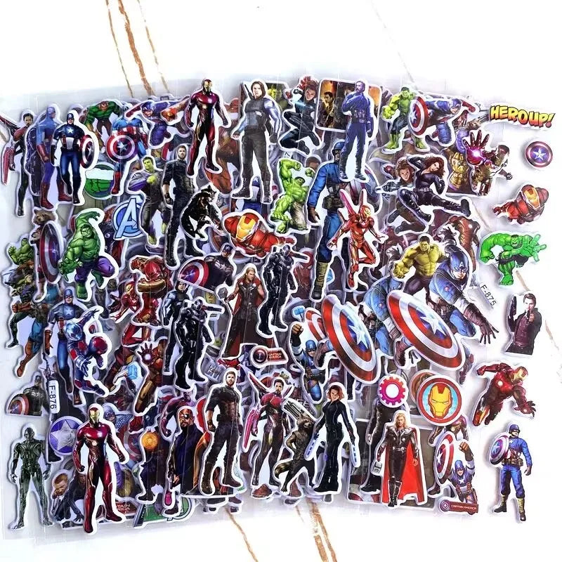 autocollants 3d super héros multicolores dessin animé stickers enfants jouets éducatifs classiques personnages armures