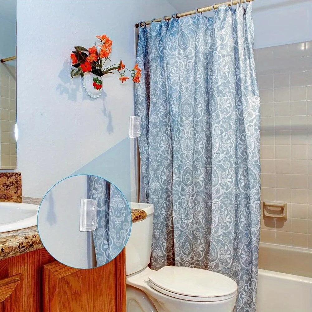 supports rideau auto adhésifs transparents moderne salle bain facile pièces