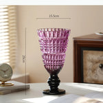vase transparent classique gravé strié base solide décoration maison fleurs hydroponique