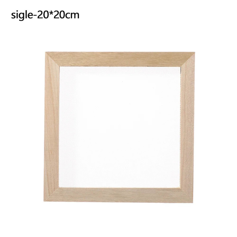 cadre bois texture naturelle feuilles séchées papier modeler coupelle plastique cuillère bois diy artisanat
