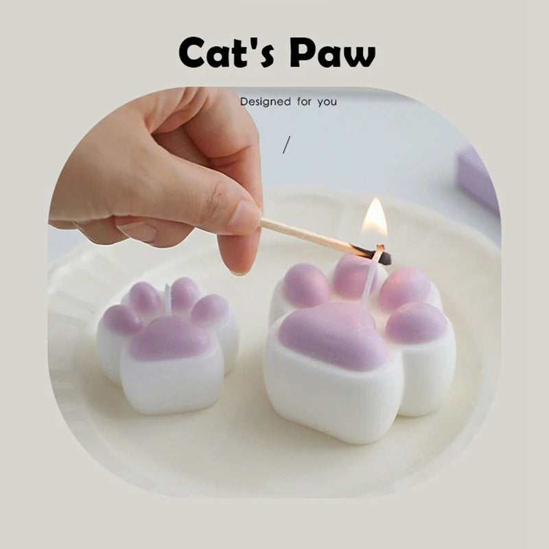 bougies parfumées patte chat blanc rose bleu jaune aromathérapie créatif modernes tringle save date