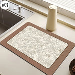 tapis cuisine antidérapant absorbant moderne noir blanc motifs géométriques fleurs taille 30x40cm