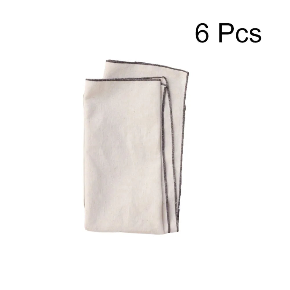 serviettes table blanc vert marron rayures classiques ruban coton fleur artificielle lavables cuisine