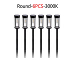 Lampes solaires waterproof modernes noires transparentes interrupteur panneau solaire 6PACK