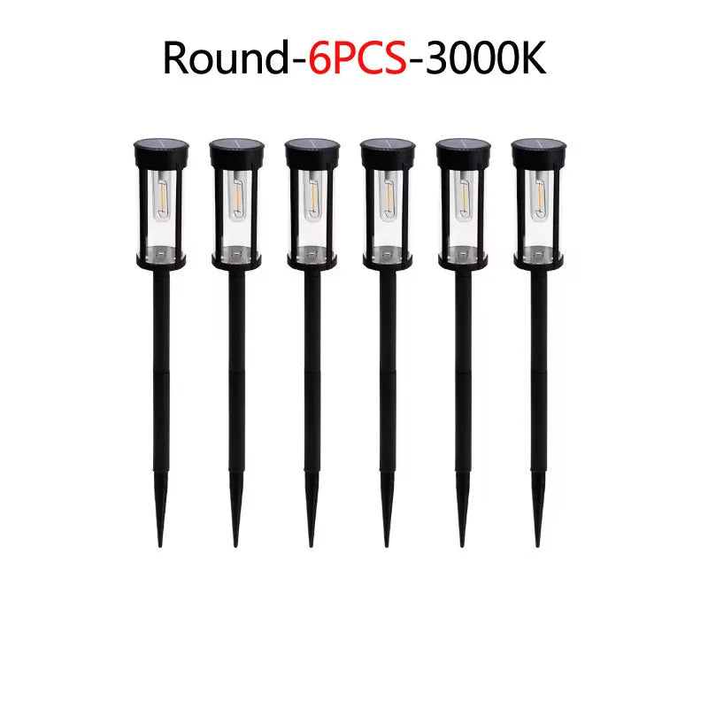 Lampes solaires waterproof modernes noires transparentes interrupteur panneau solaire 6PACK