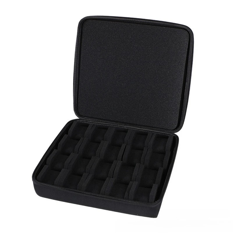 boîte rangement montres portable oxford eva noir mousse texturée moderne 31.5x33x7