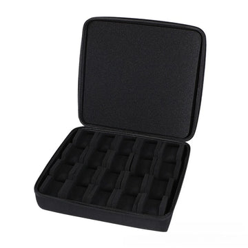 boîte rangement montres portable oxford eva noir mousse texturée moderne 31.5x33x7