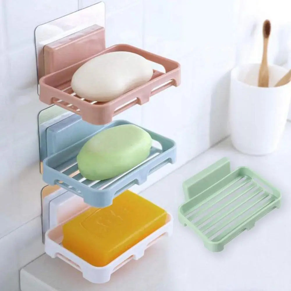 support savon acrylique blanc rose vert bleu drainage moderne empilable utilisation multiple adhésif fixe