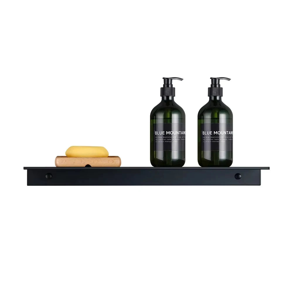 étagère murale aluminium blanc noir moderne minimaliste vis bouchons protection 30cm 40cm 50cm