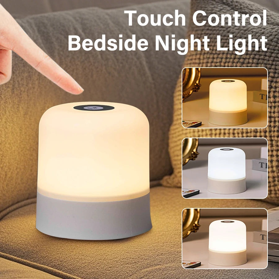lampe chevet tactile rechargeable blanc moderne 16 couleurs changement télécommande(rgb) chambre coucher led