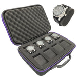boîte montres noir texturée support moderne 10 15 18 fentes