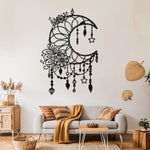 décoration murale boho chic motif floral géométrique noir ornement suspendu moderne