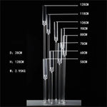 support bougies moderne transparent 98cm hauteur mariage led chandelles sac transport couteau précision