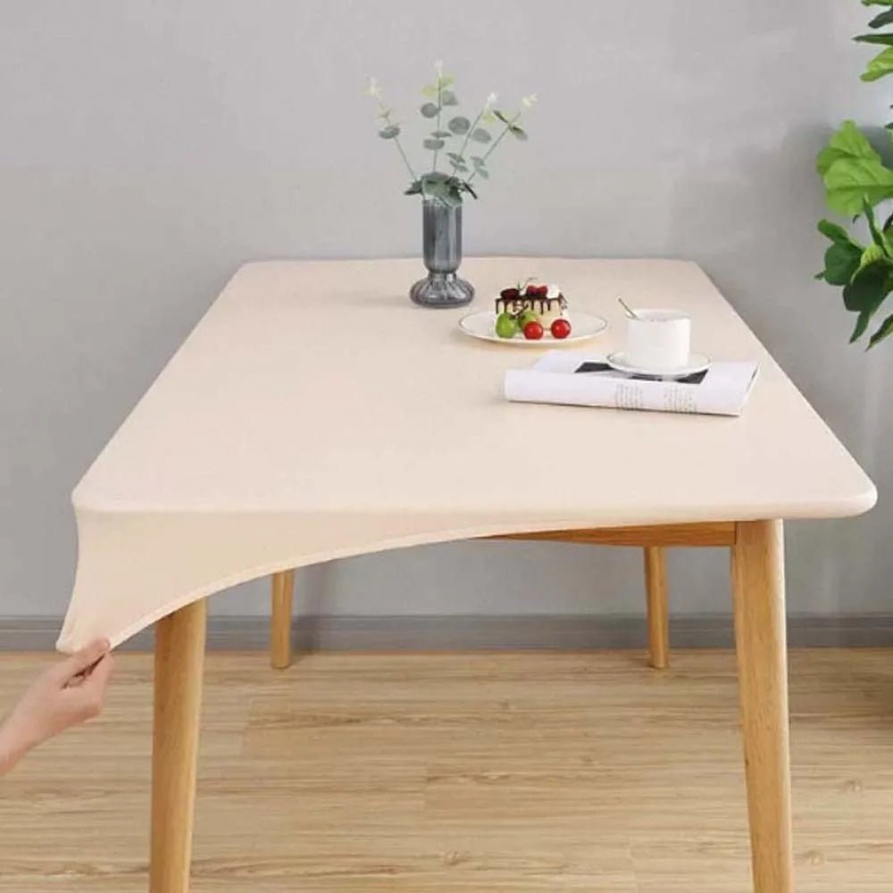 nappe table beige clair uni moderne anti dérapante lavable machine maison cuisine