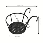 supports pots fleurs suspendus métal motif ajouré décoratifs balcon porcheextérieur