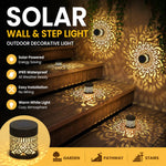lampe solaire moderne mandala noir doré ornementale extérieure led ip65