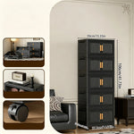 rangement modulaire meuble noir panneaux transparents poignées dorées roulettes facile assembler chambre salon cuisine