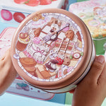 boîte biscuits ours lapin mignon dessins animés rose blanche moderne enfants festive