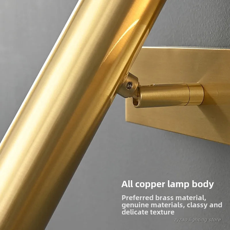 lampe murale moderne or bras articulé barre lumineuse horizontale led chambre coucher salle manger