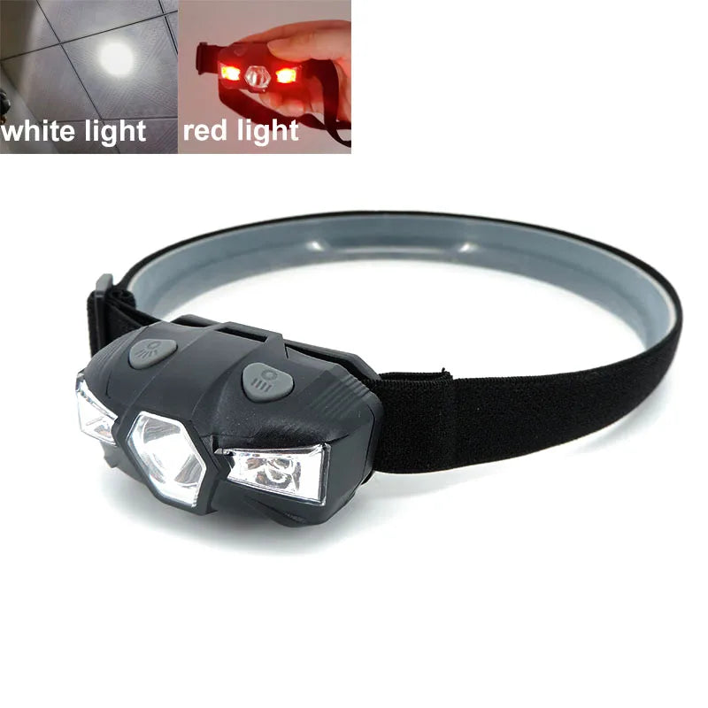 lampe frontale noire led aaa aa torchon randonnee camping headtorch ajustable