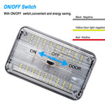 lampe led rectangle blanc 36 leds on off door 12v universal voiture camping car