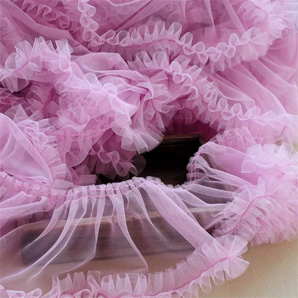 ruban tulle plissé noir rose blanc jaune fin élégant décoration 90cm longueur 15cm largeur