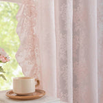 rideau transparent fleuri dentelle rose vintage romantique maison