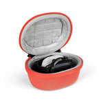 boîte rangement montres tissu mat doublure mousse fermeture glissière noir rouge moderne pratique