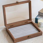 boîte rangement bijoux velours bois élégante or blanc diamants classique opaquet