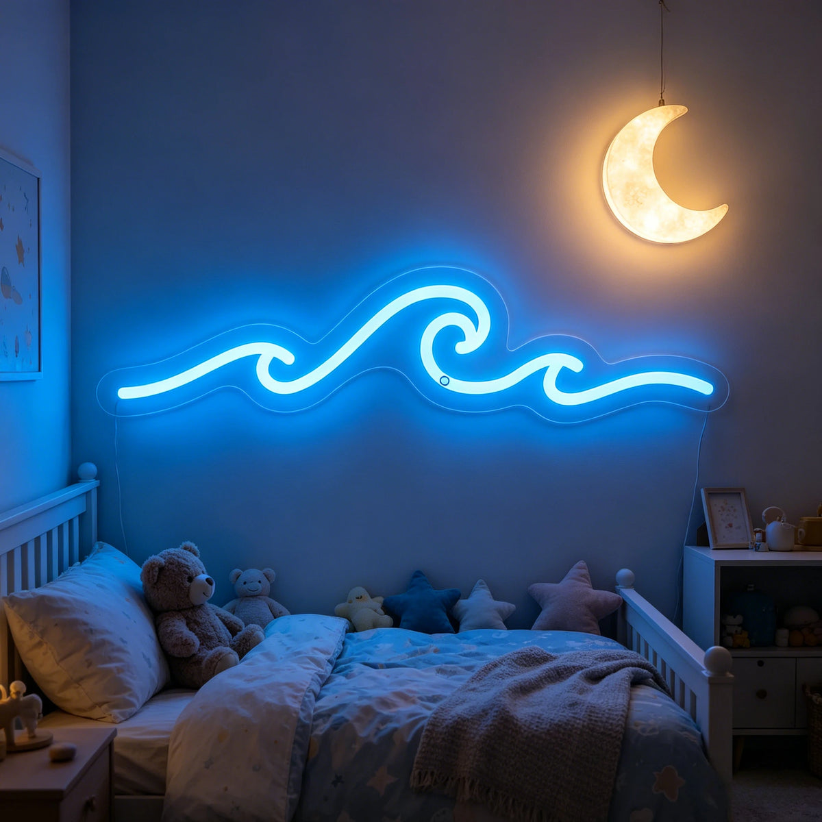 lampe néon cochon lunettes violet blanc jaune moderne intérieur extérieur led enfant chambre deco