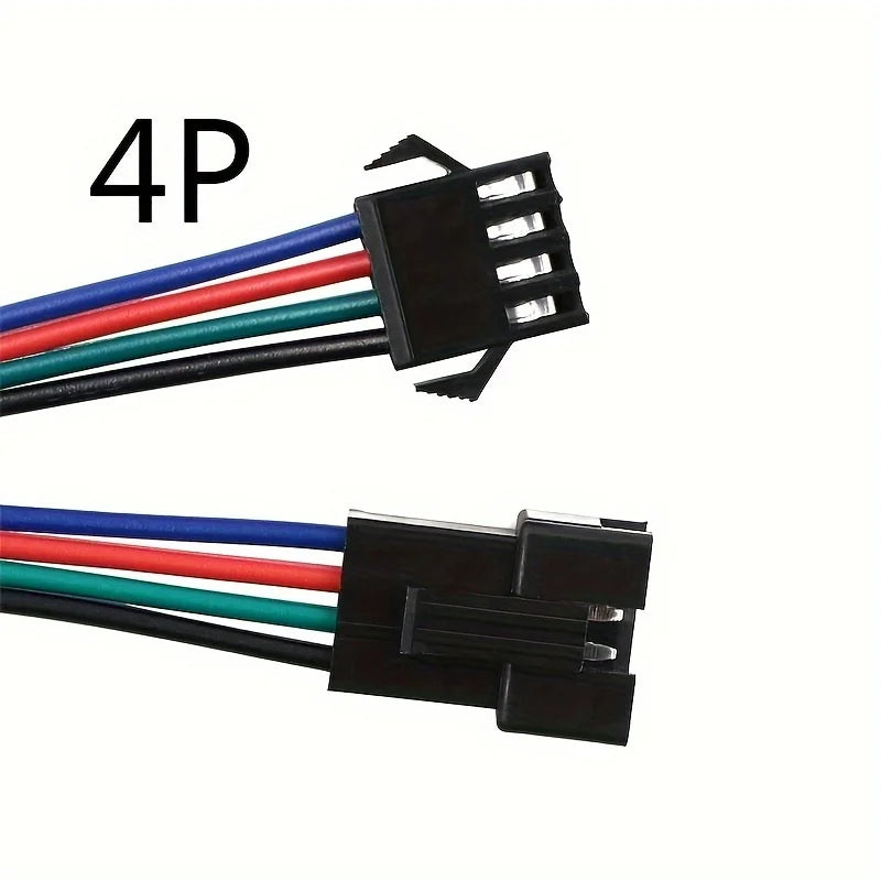 connecteurs led broches cable noir rouge vert bleu blanc clips utilitaires