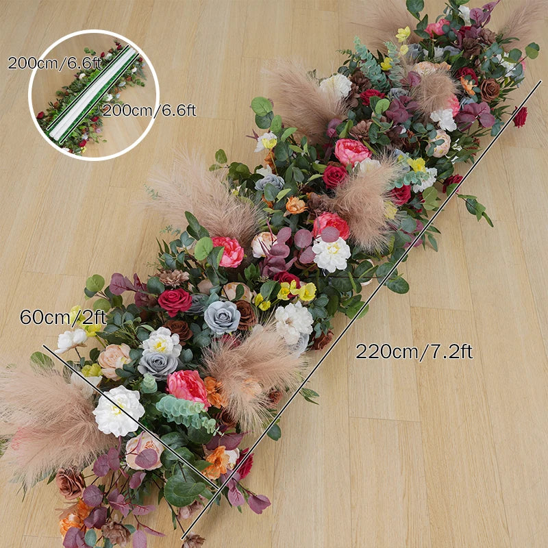 arche fleurs artificielles romantique bouquet feuilles vertes anniversaire mariage deco exterieur