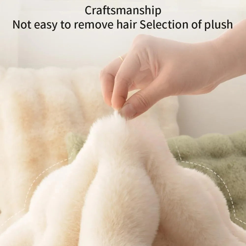 coussin doux pelucheux animaux compagnie moderne beige vertclair blanc