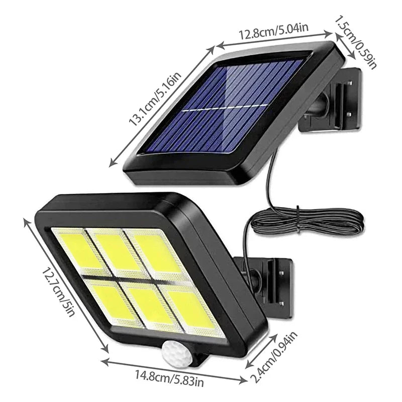 lampe murale solaire led moderne commande distance ip65 protection abs matériaux noir