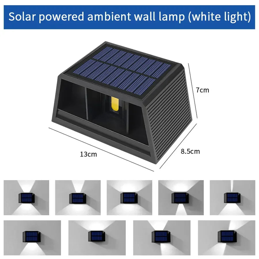lampes murales solaires led lumière chaude froide contemporaines minimalistesextérieur panneaux solaires intégrés
