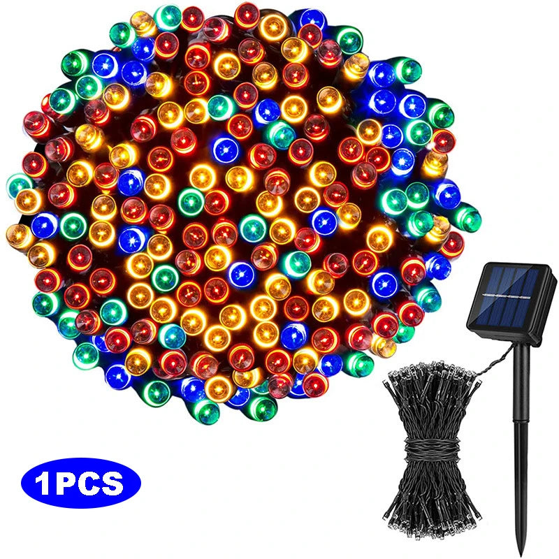 guirlande lumineuse solaire extérieure modes multicolore moderne étanche vacances noël mariage