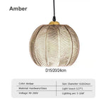 Suspension lumineuse moderne vert clair rayures verticales 15cm 20cm 24cm