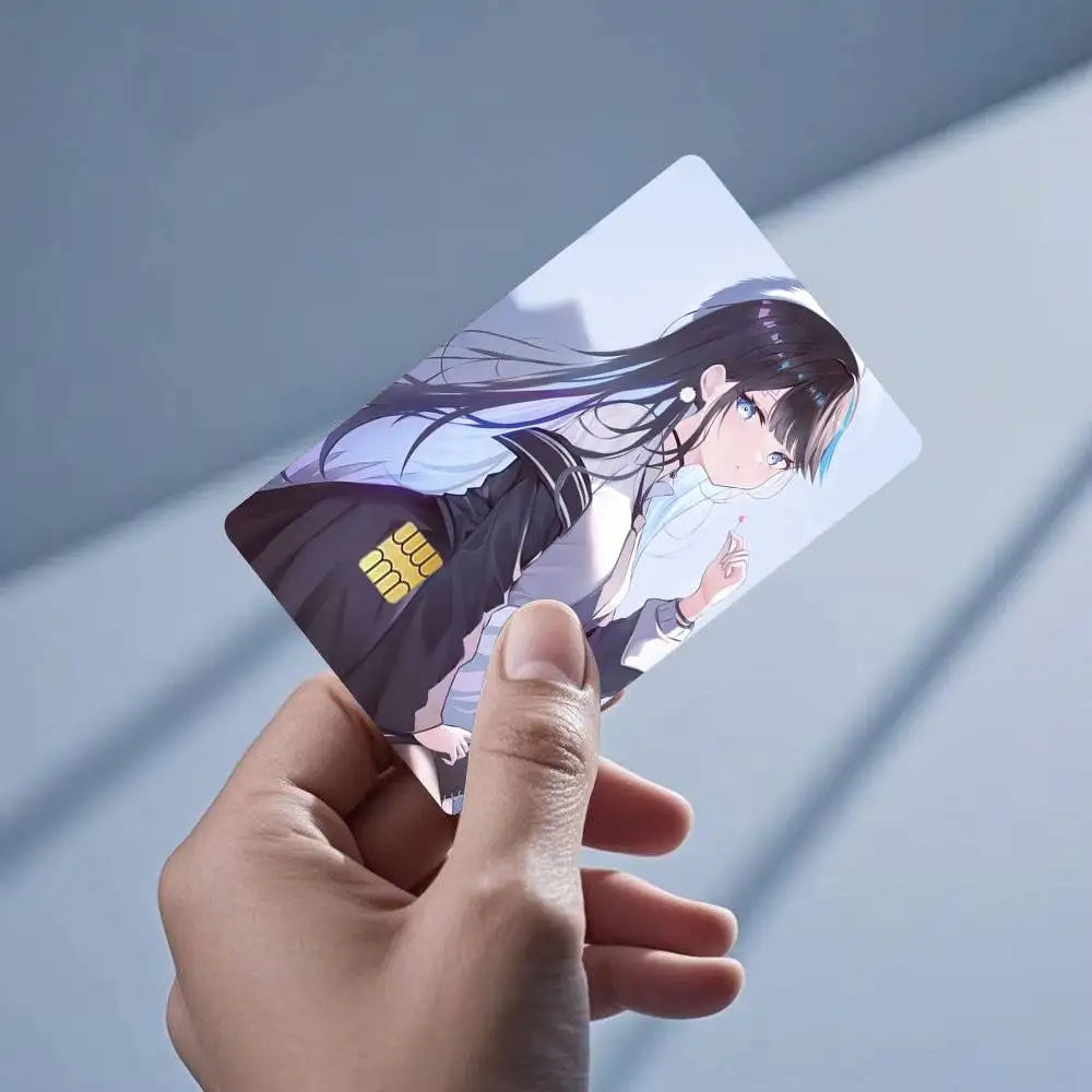 autocollants protection cartes credit debit dessin anime multicolore animaux personnages réutilisables