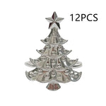 boucles serviette métal arbre noël vert doré rouge festive clips