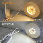 bases lumineuses décoratives modernes bois naturel couleurs variées télécommande optionnelle led usb blanc chaud
